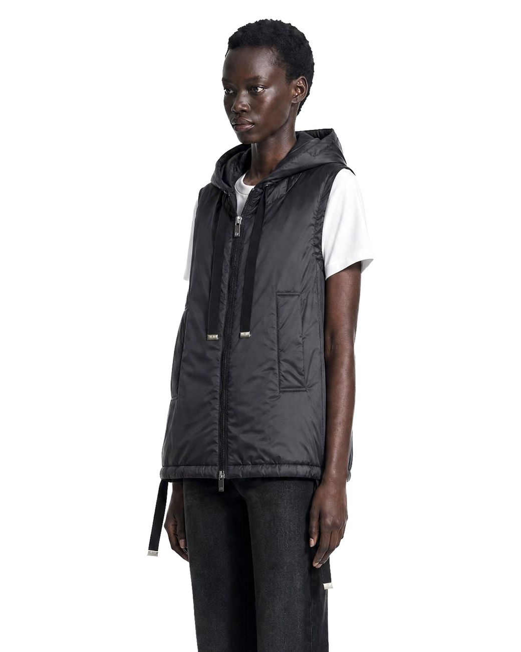 Max Mara Black Padded Water-Repellent Hooded Gilet