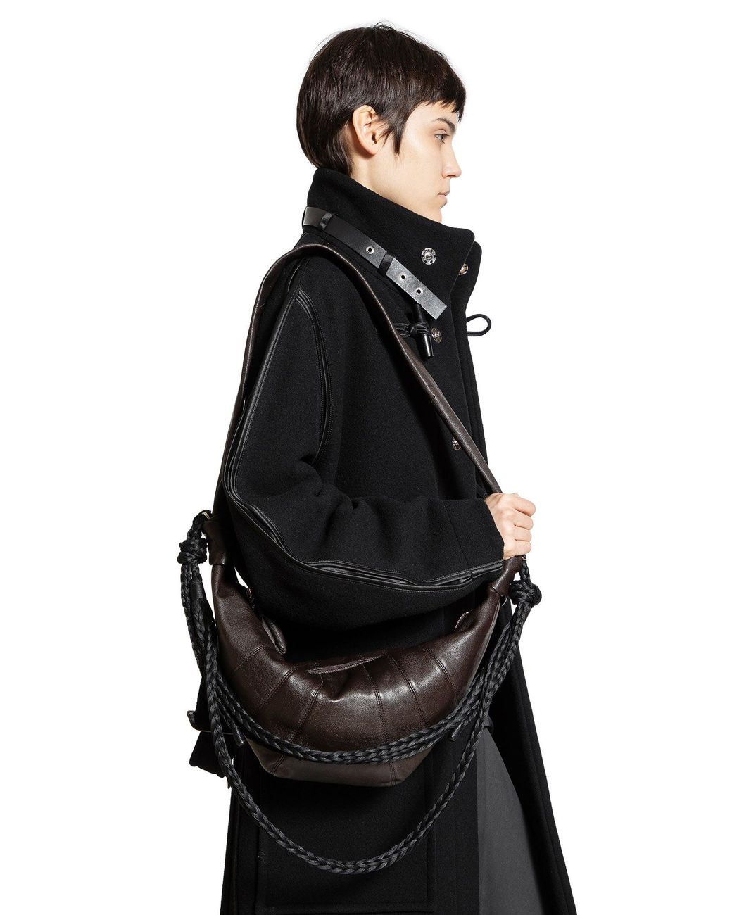 Lemaire Black Braid Medium Croissant Bag