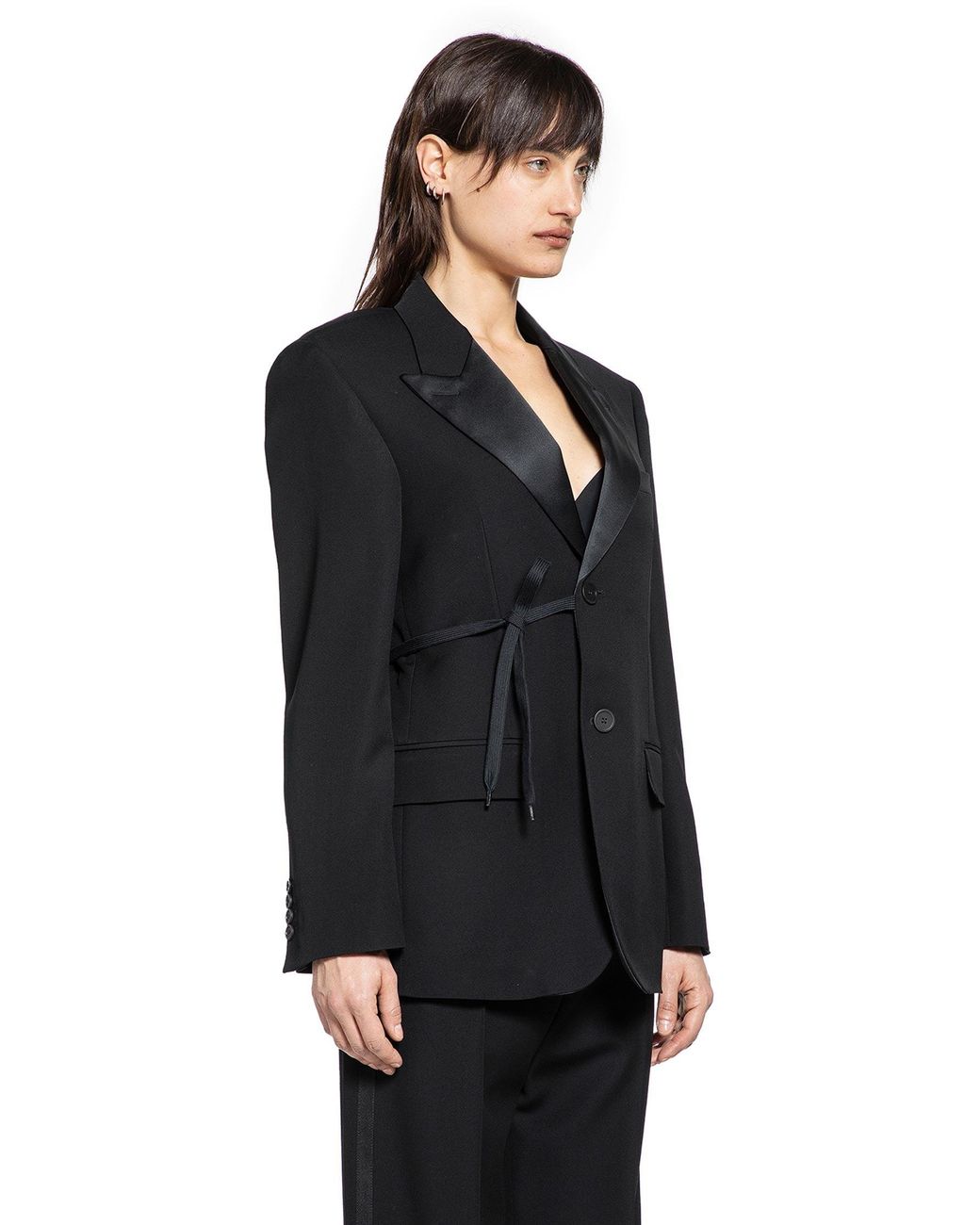 Balenciaga Black Wrap Tuxedo Blazer