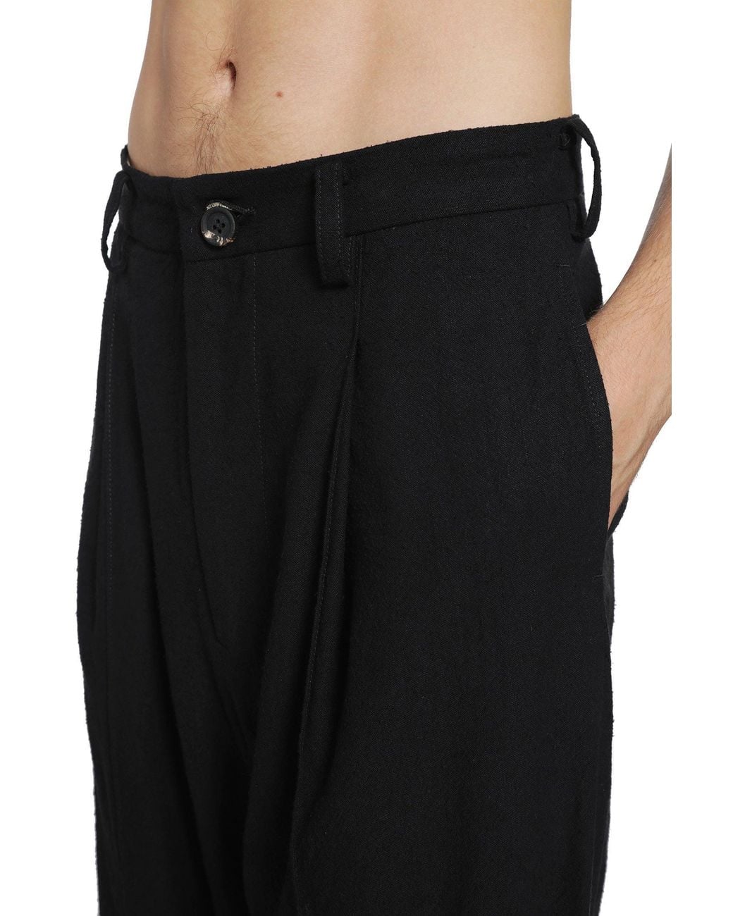 Ziggy Chen Black Pleated Straight Leg Trousers for men