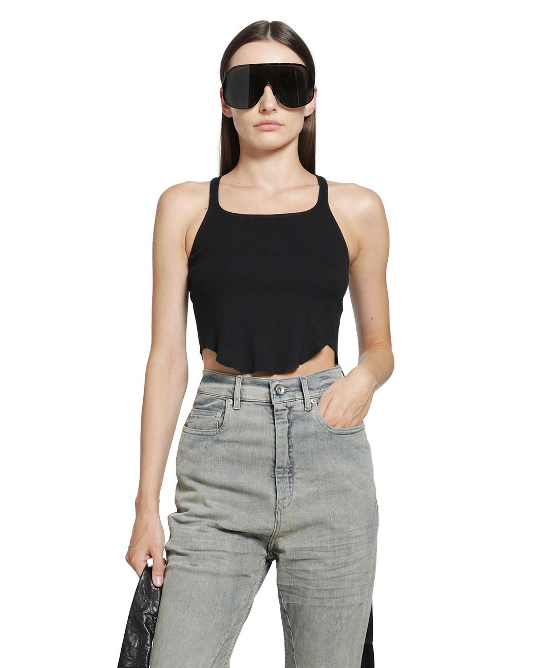 Rick Owens Black Tower Basic Tank Cropped