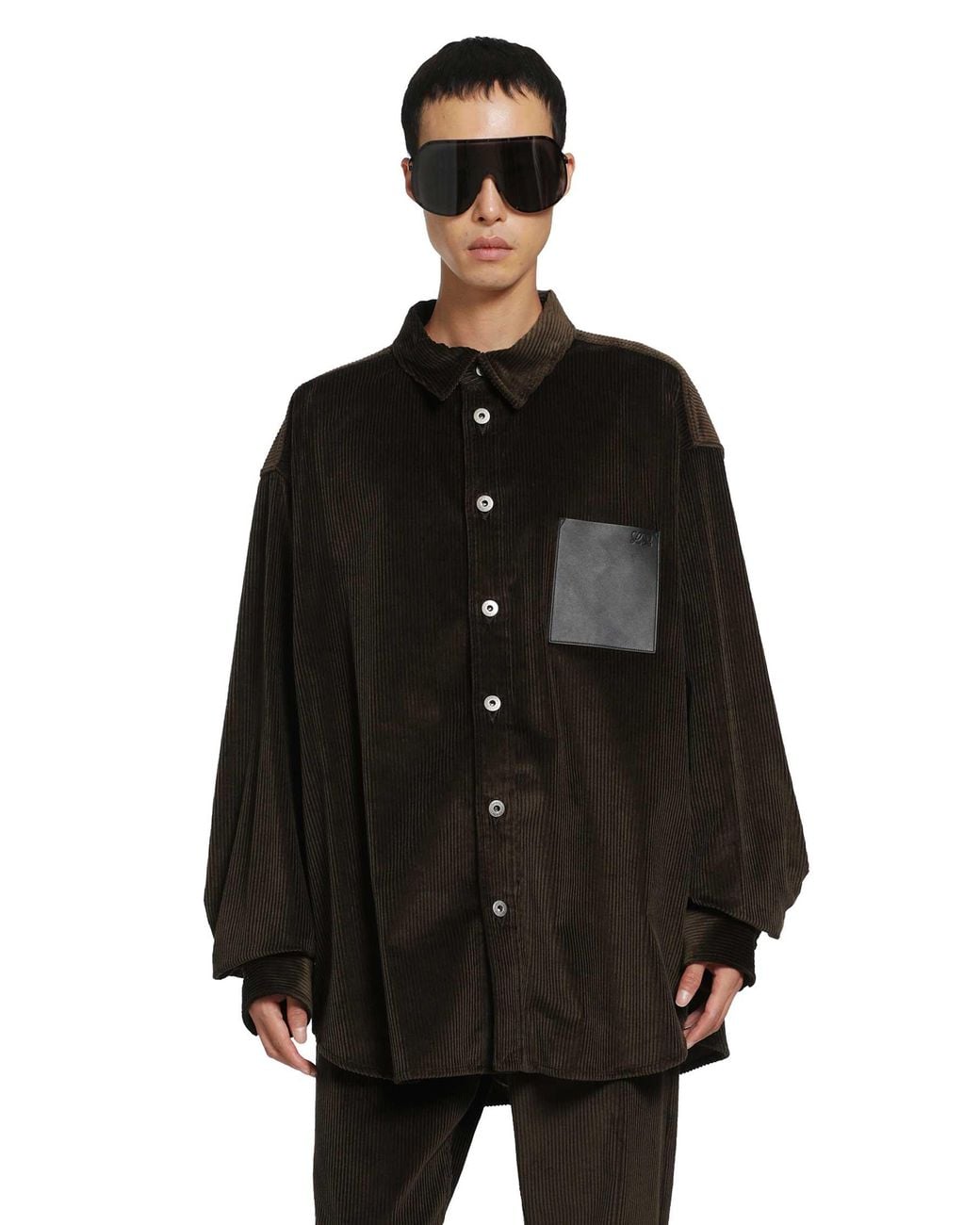 Loewe Black Cotton Corduroy Shirt for men