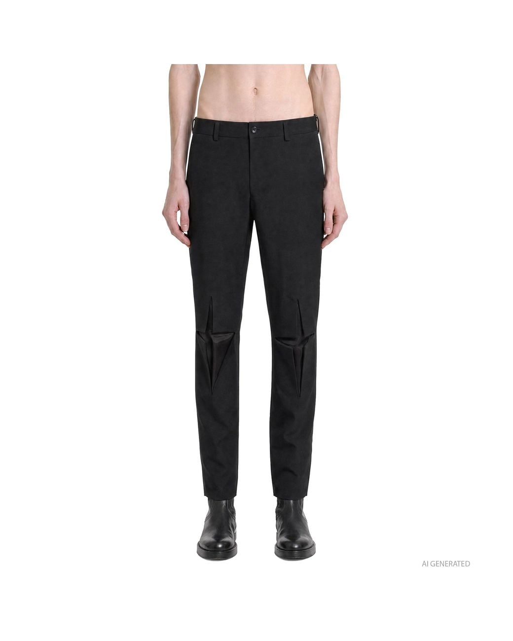 Comme des Garçons Black Cut-Out Skinny Wool Trousers for men