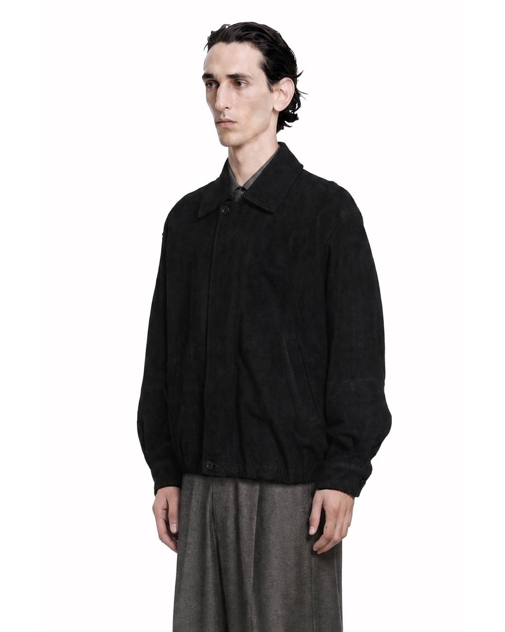 Ssstein Black Goat Suede Jacket for men