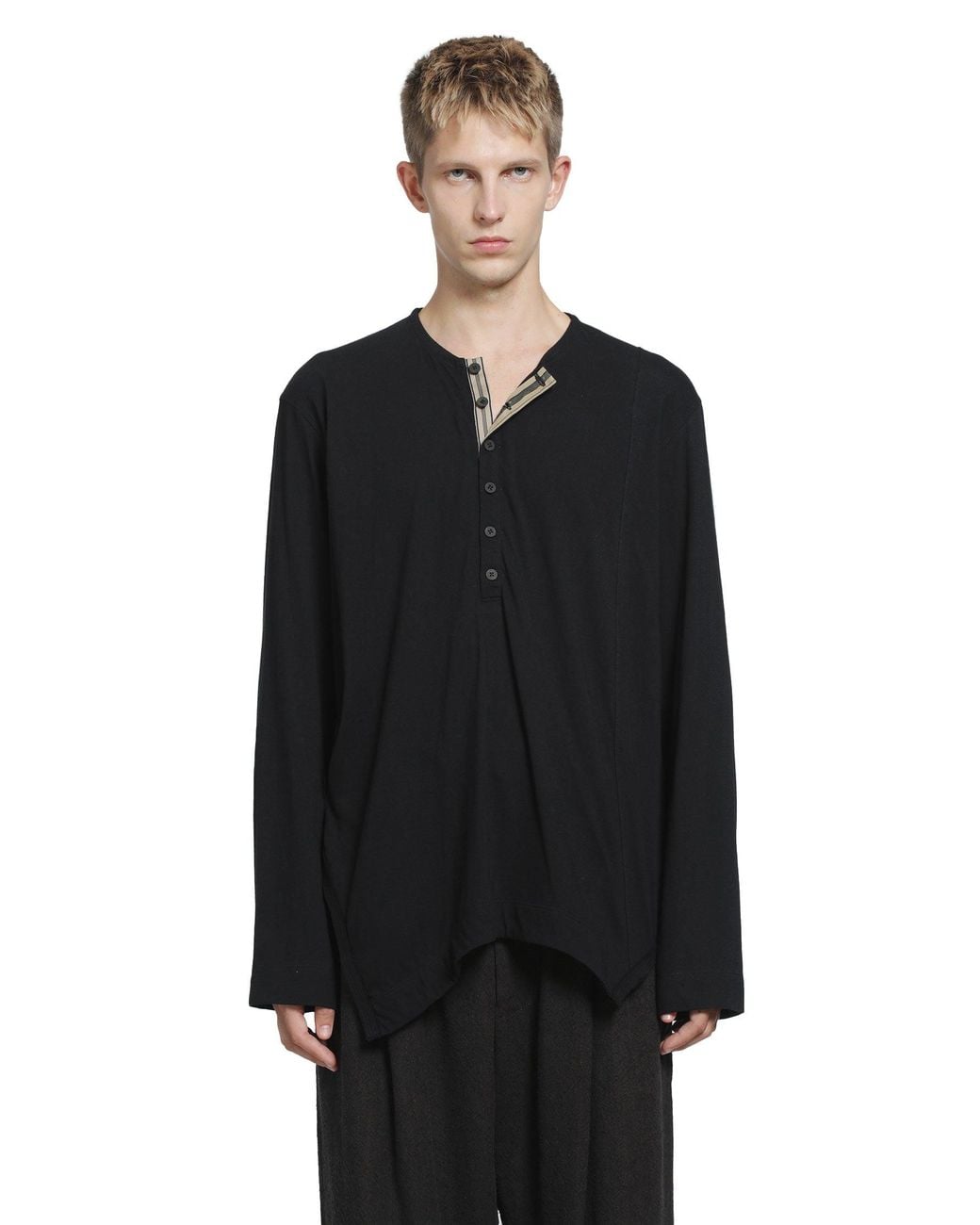 Ziggy Chen Black Classic Henley-Neck T-Shirt for men