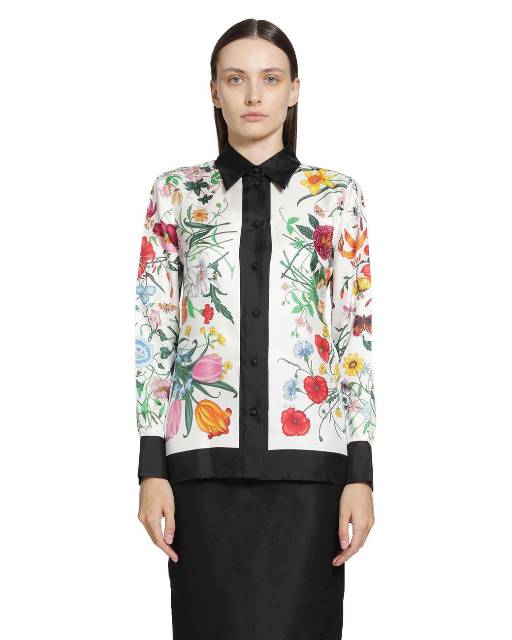 Gucci Red Printed Silk Shirt