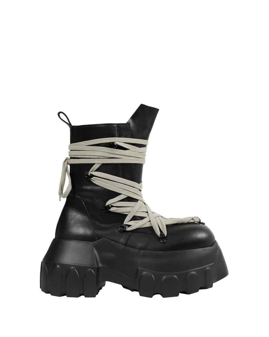 Rick Owens Black Tower Megalace Tractor Boots for men