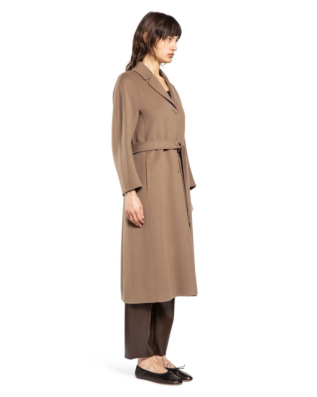 Max Mara Natural Flared Wool Coat