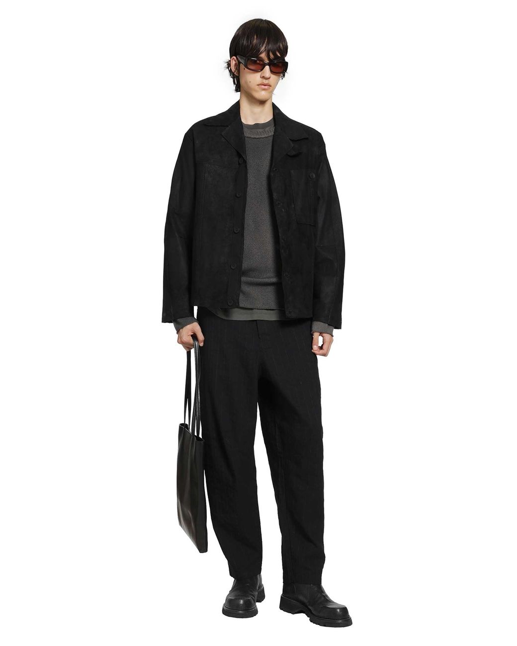 Transit Black Marbled Lambskin Jacket for men