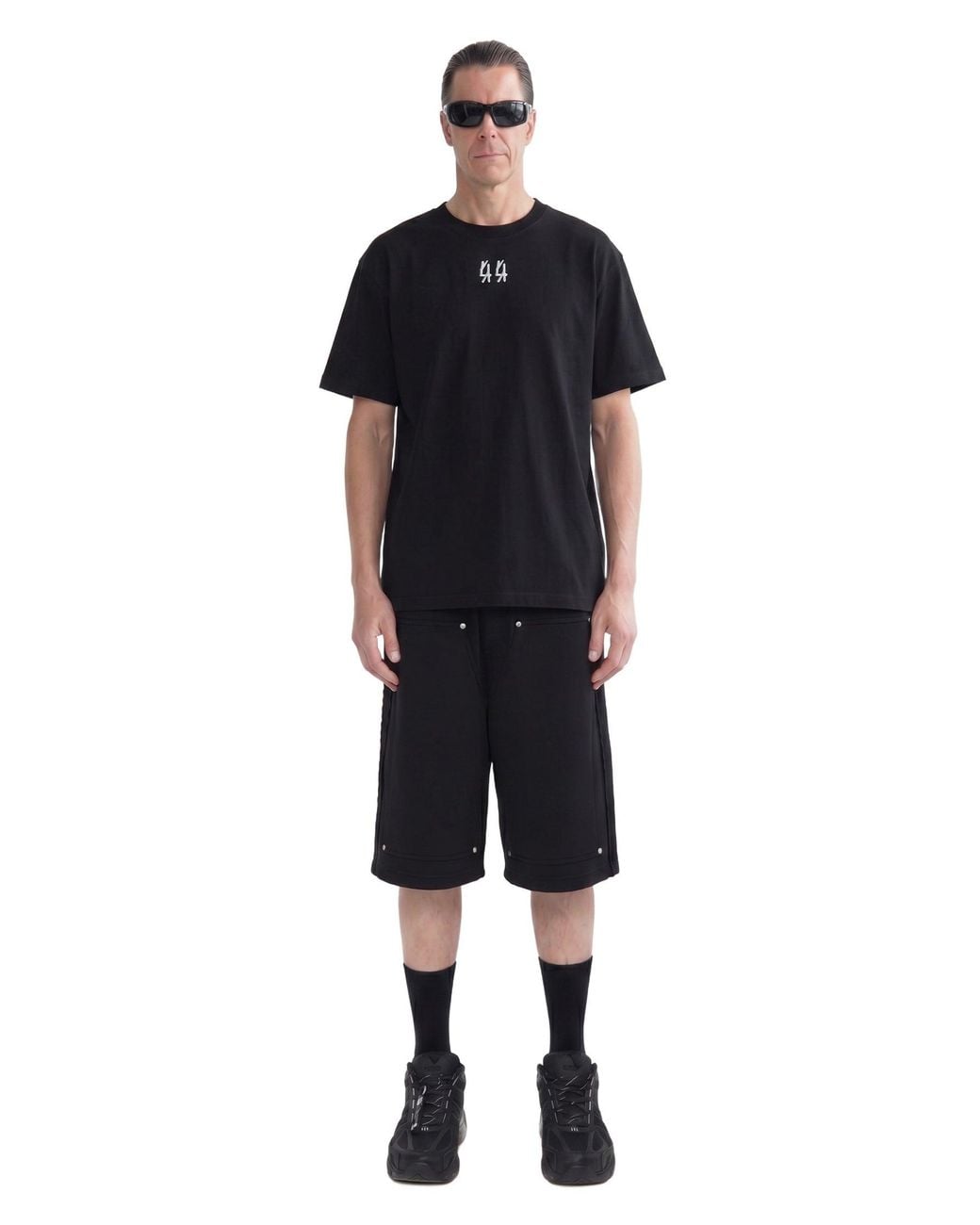 44 Label Group Black Rivet Sw Shorts for men