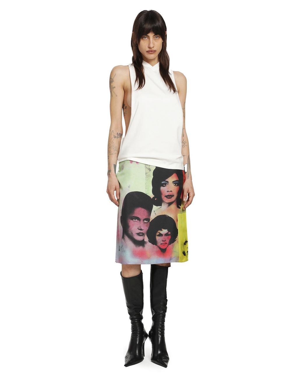 Versace White Stretch Cotton Jersey Vintage Tank Top