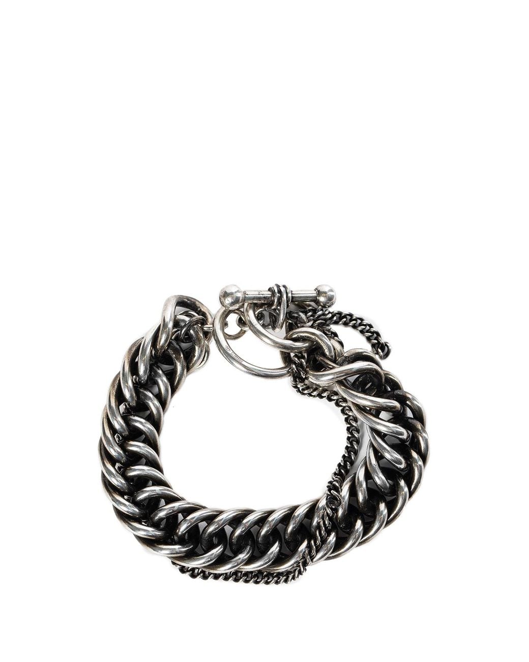 Ann Demeulemeester Black Hinna Double Chain Bracelet for men
