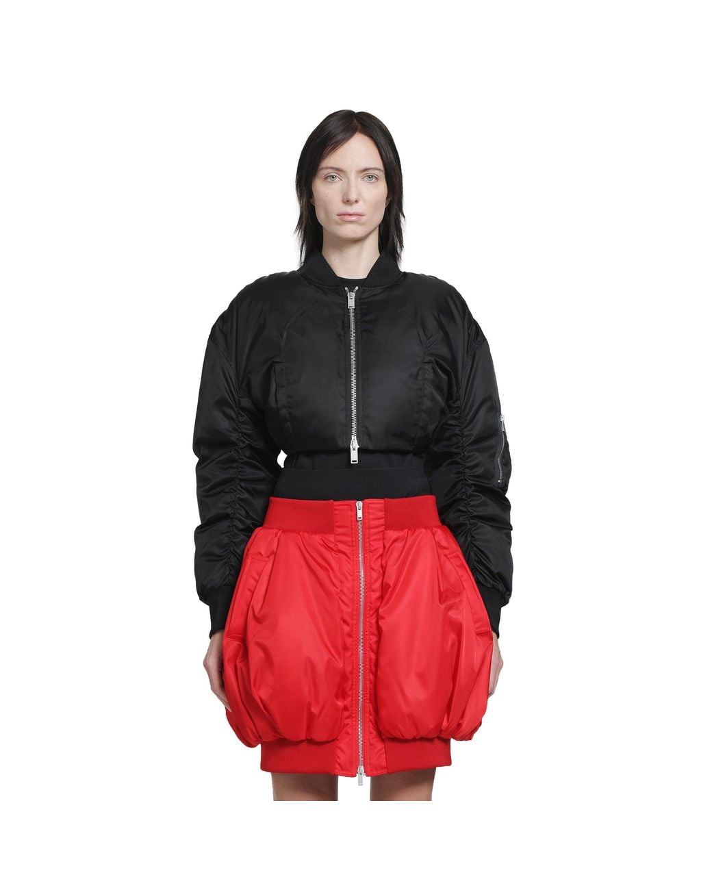 NVL-GARDE Red Bubble Cropped Bomber
