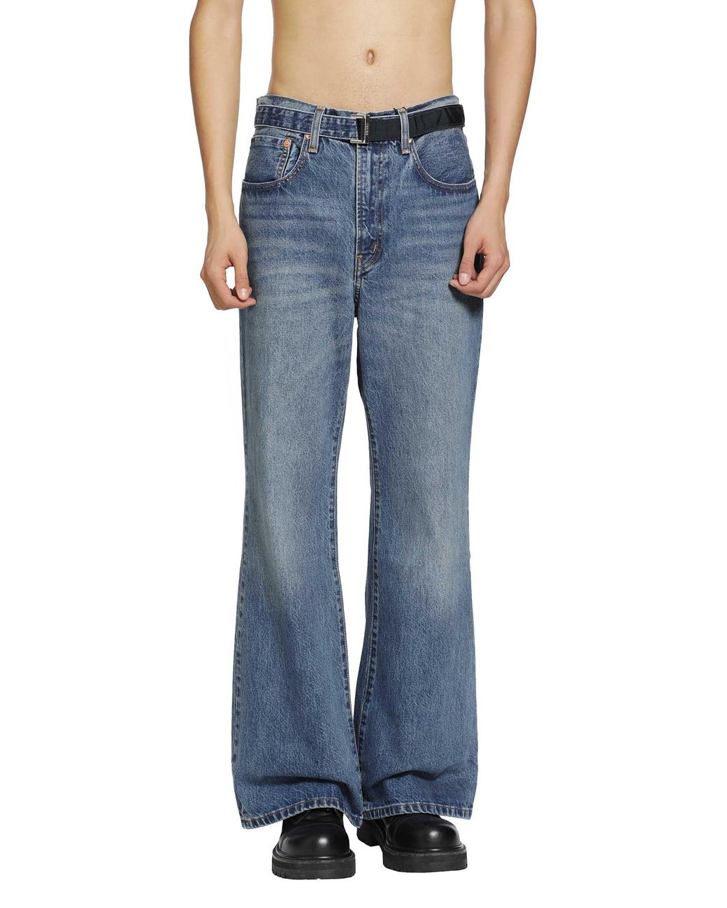 Sacai Blue Levi's X Belted Flare Pants for men