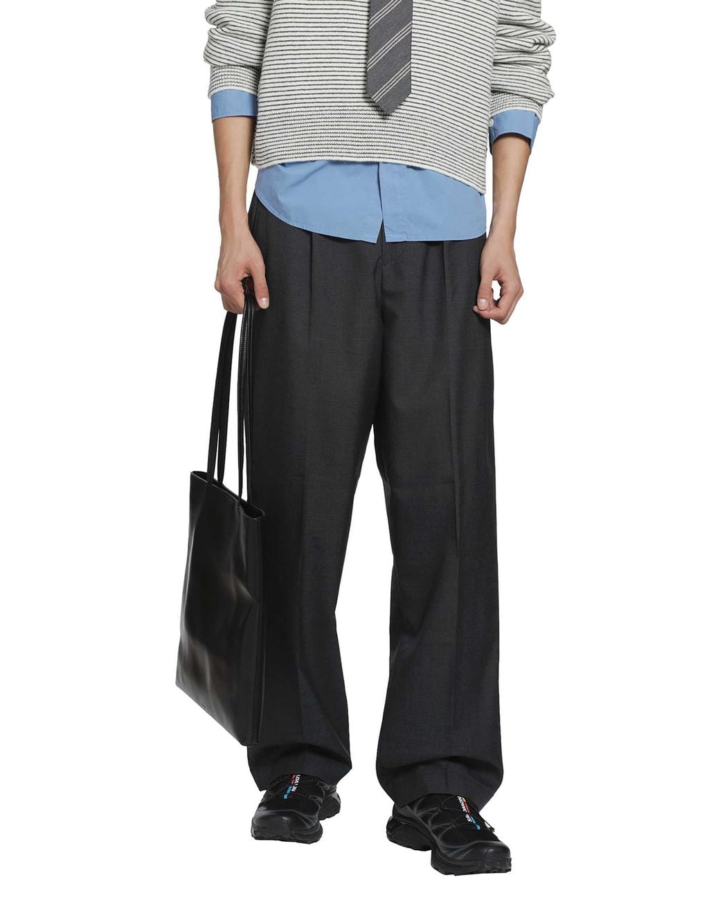 mfpen Black Patch Trousers for men