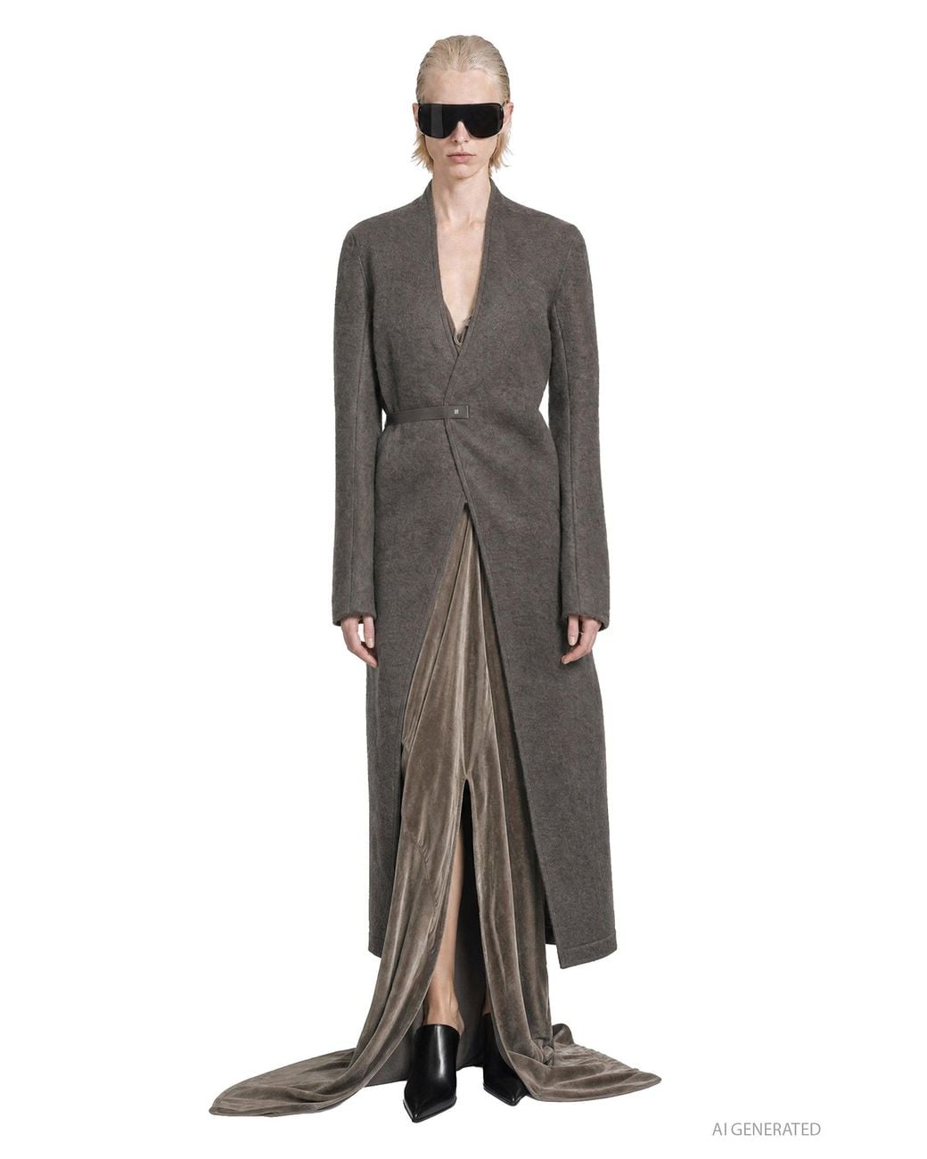 Rick Owens Gray Tower Lab Coat