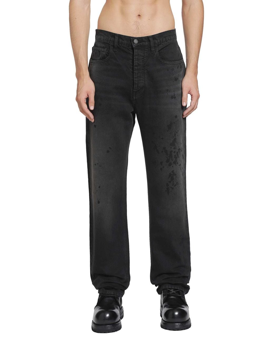 ALEXANDER DIGENOVA Black Painter Jeans for men