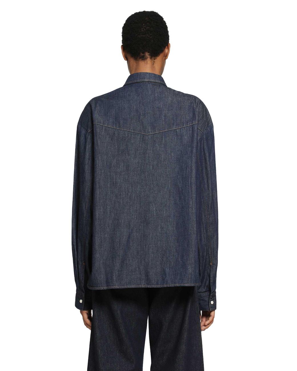 Khaite Blue Grenon Chambray Shirt