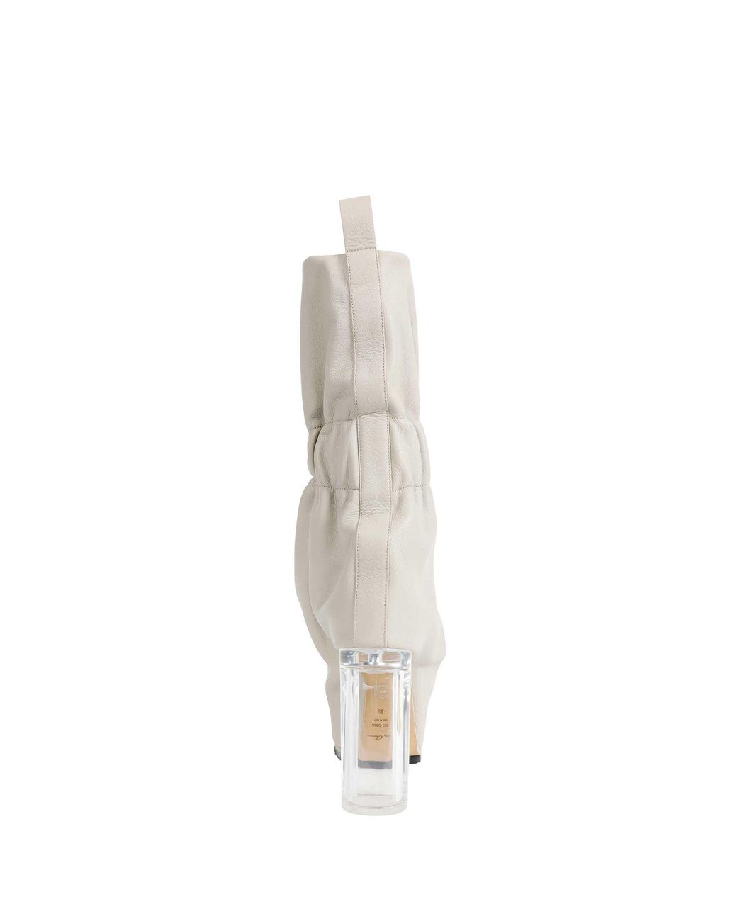 Rick Owens White Cuffed Taquito Ankle Boots