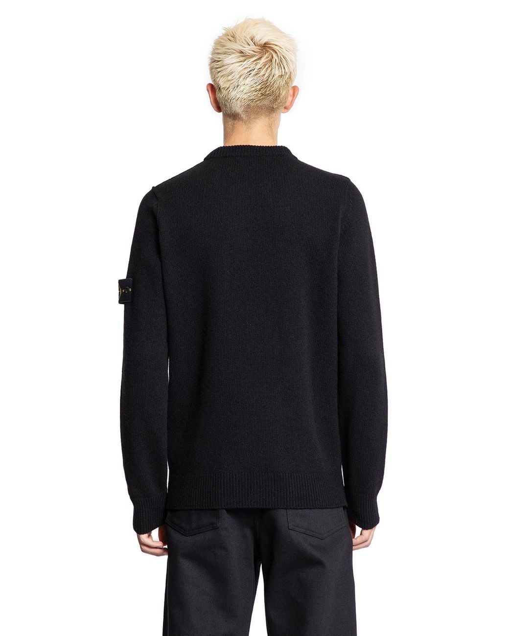 Stone Island Black 5100072 Lambswool Sweater for men