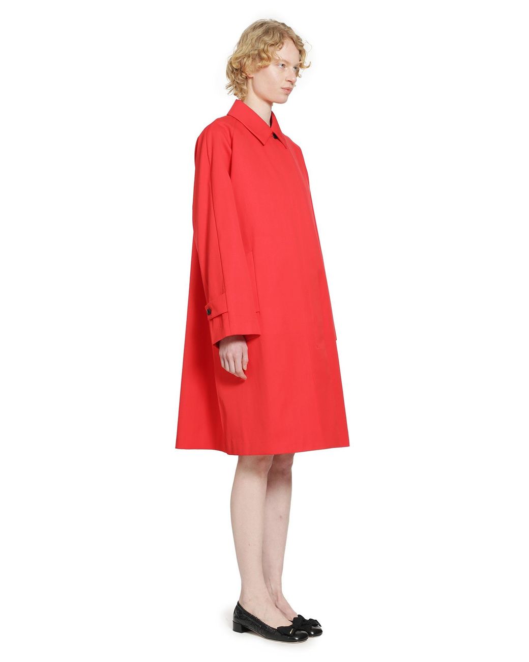 Prada Red Gabardine Trench Coat