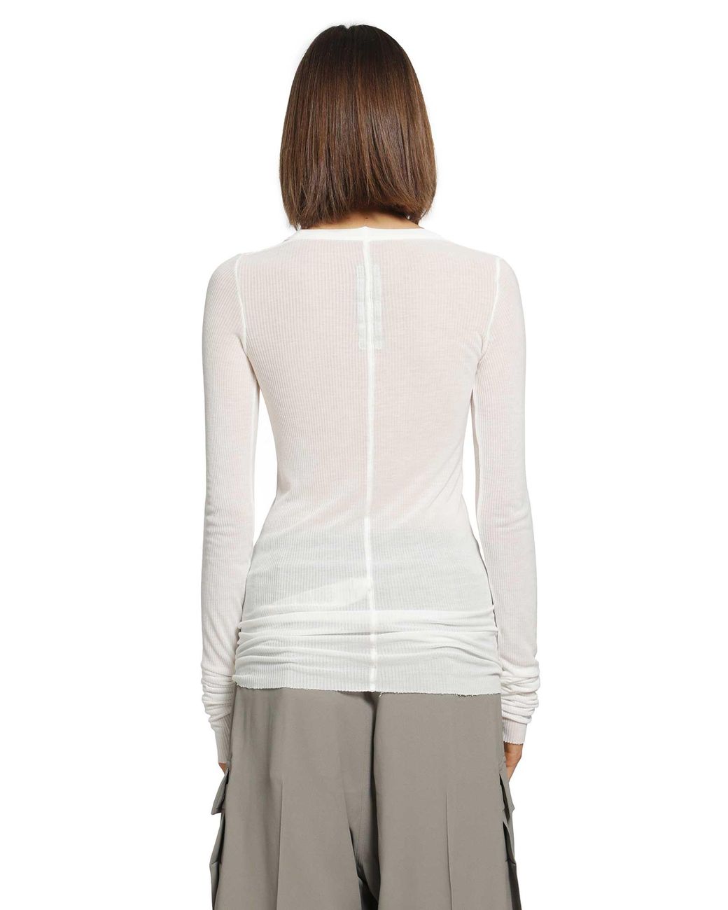 Rick Owens White Tower Rib Ls T