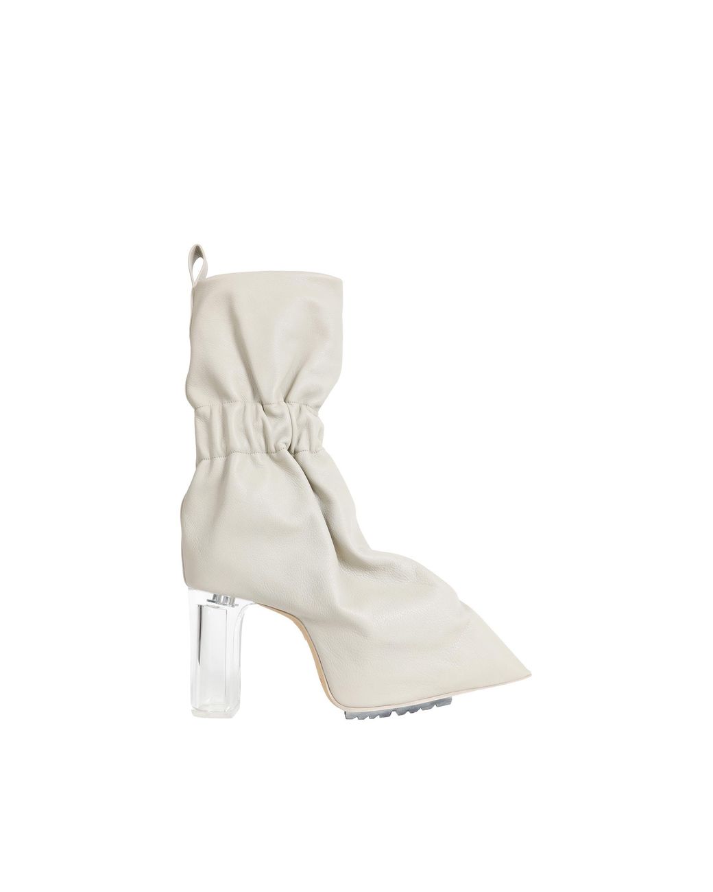 Rick Owens White Cuffed Taquito Ankle Boots