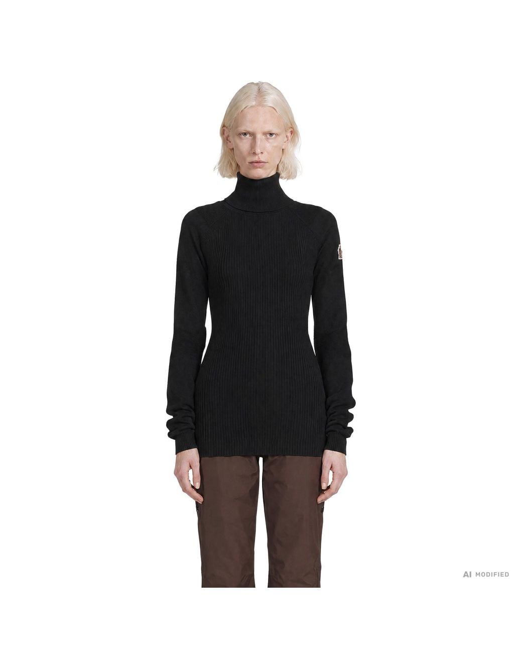 Moncler Black Wool Blend Turtleneck Jumper