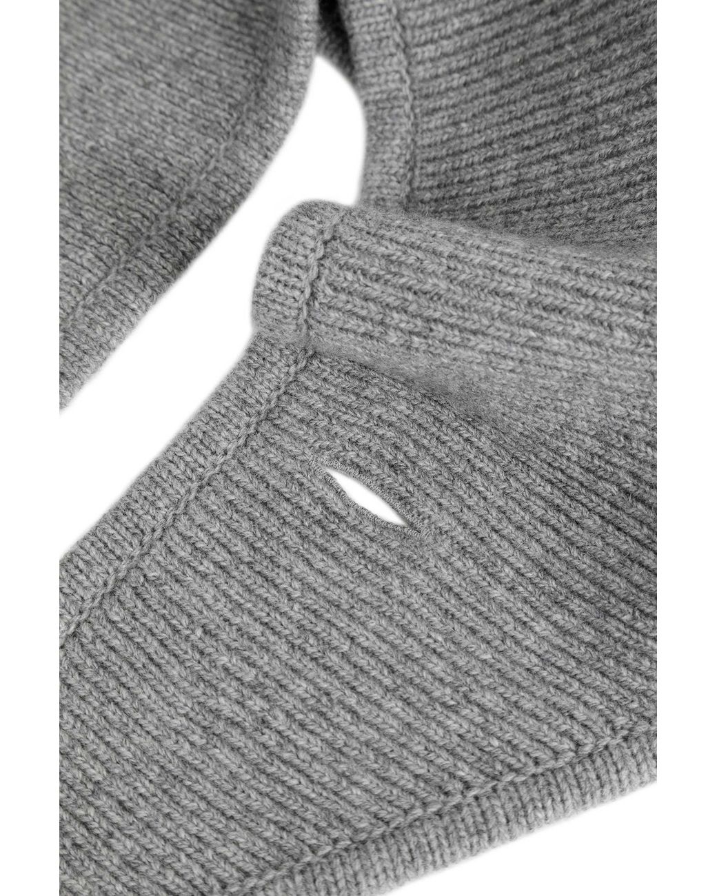 Miu Miu Gray Logo Patch Knitted Scarft
