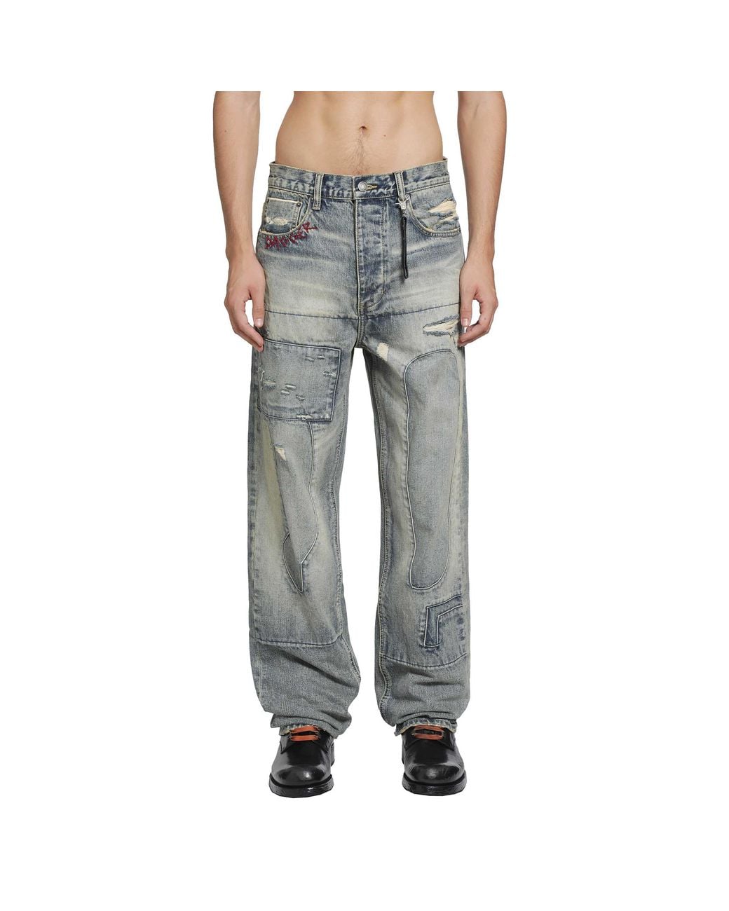 DAGGER Gray Sid Mended Jeans for men