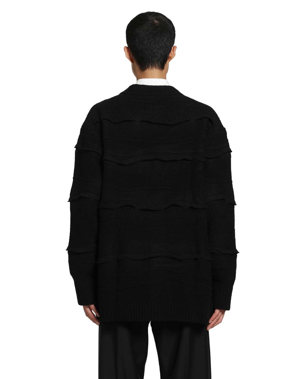 Yohji Yamamoto Black V-Neck Cardigan for men