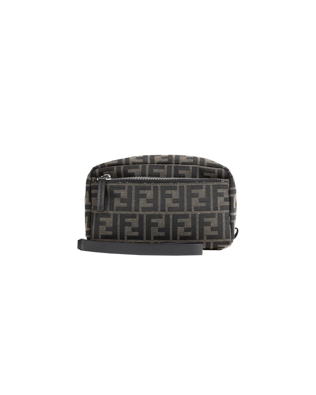 Fendi Black Small Double Zip Toiletry Case for men