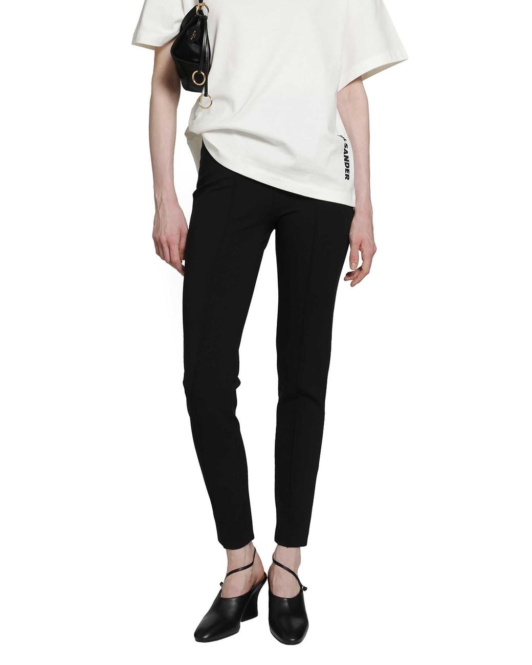 Jil Sander Black Viscose Jersey Skinny Trousers