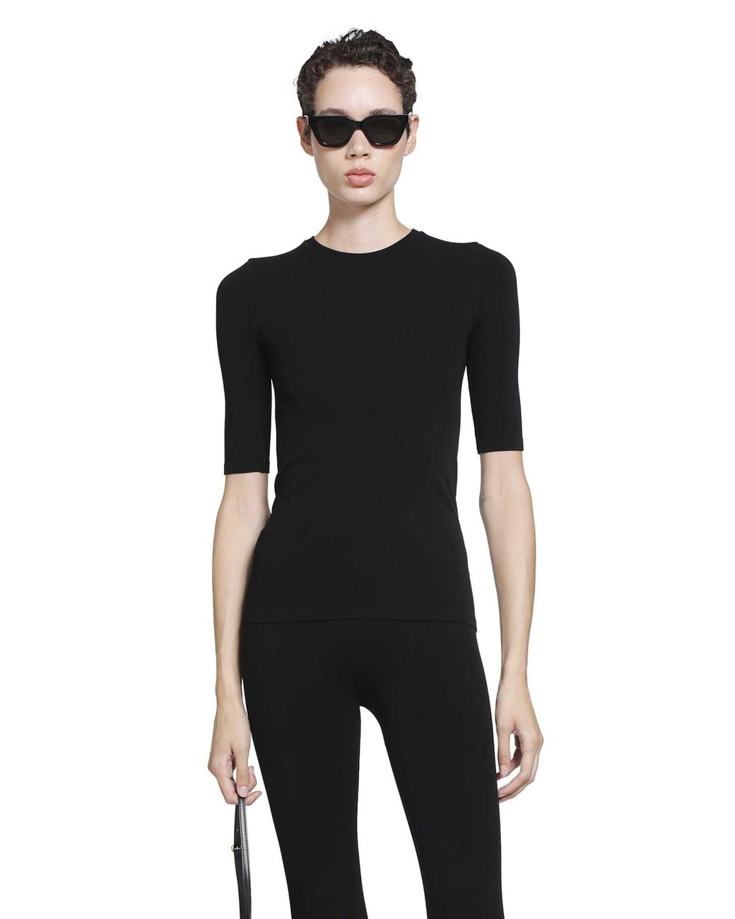 Totême Black Compact Jersey Top