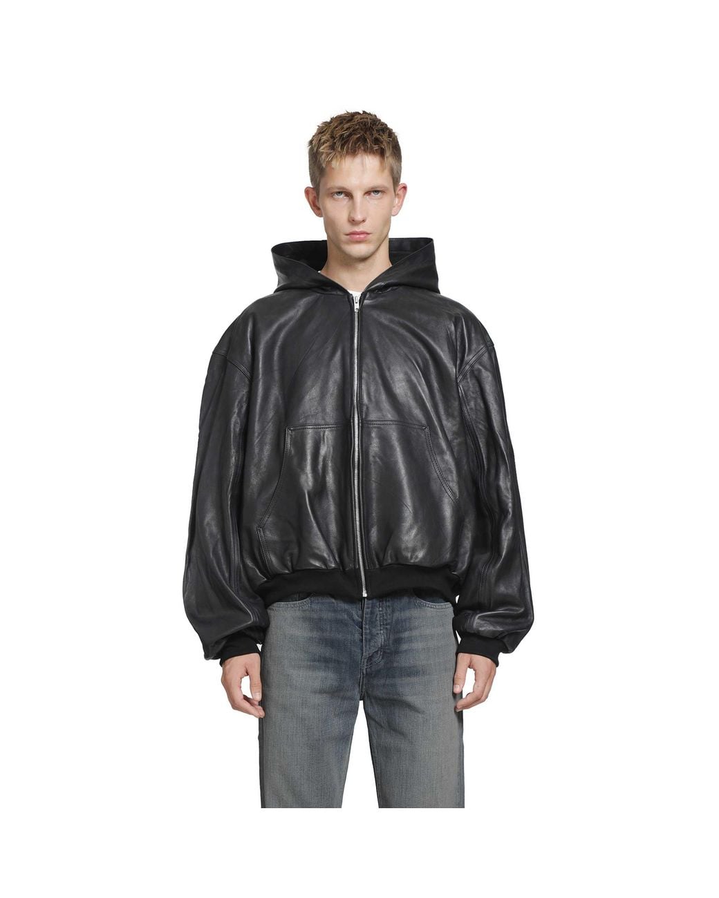 ALEXANDER DIGENOVA Black Leather Underground Jacket for men