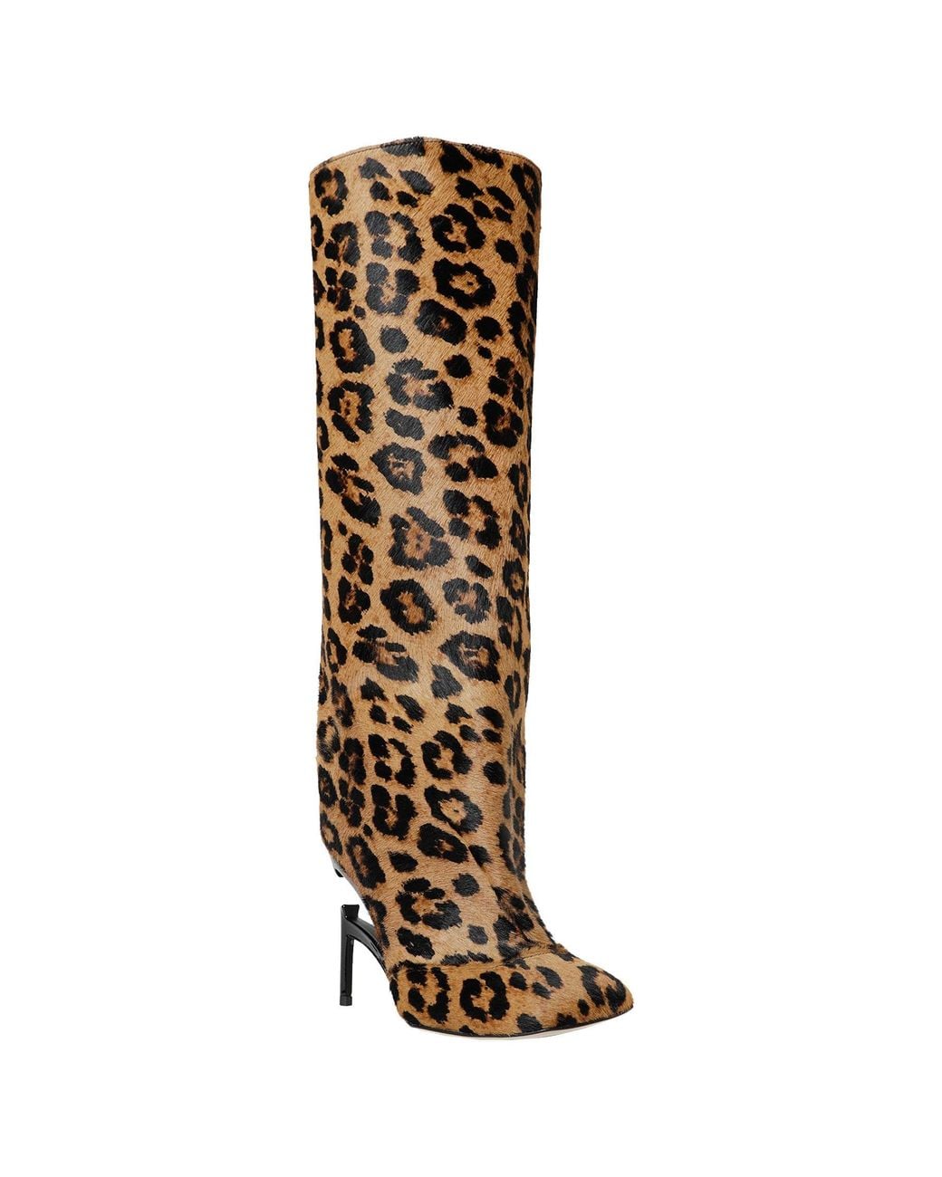 NVL-GARDE Brown Broken Heel Leopard Knee-High Boots