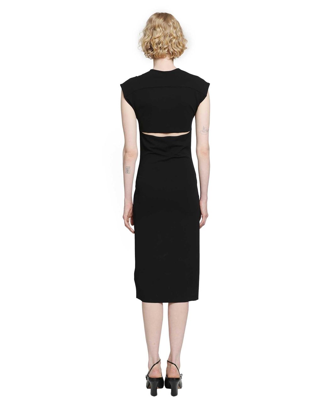 Jil Sander Black Lightweight Viscose Crewneck Dress