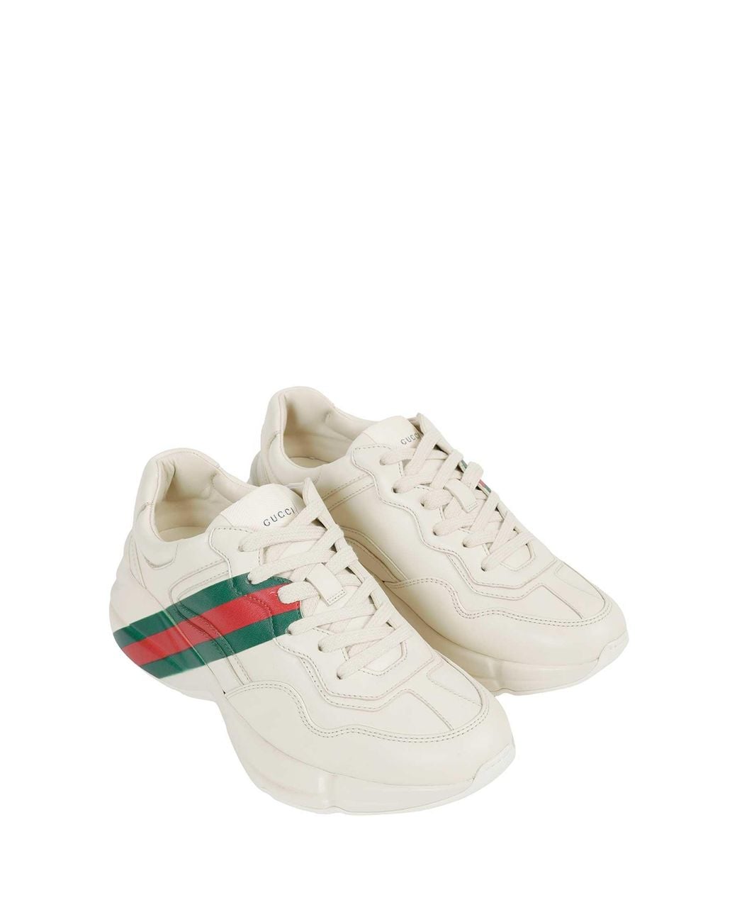 Gucci White Rhyton Sneakers