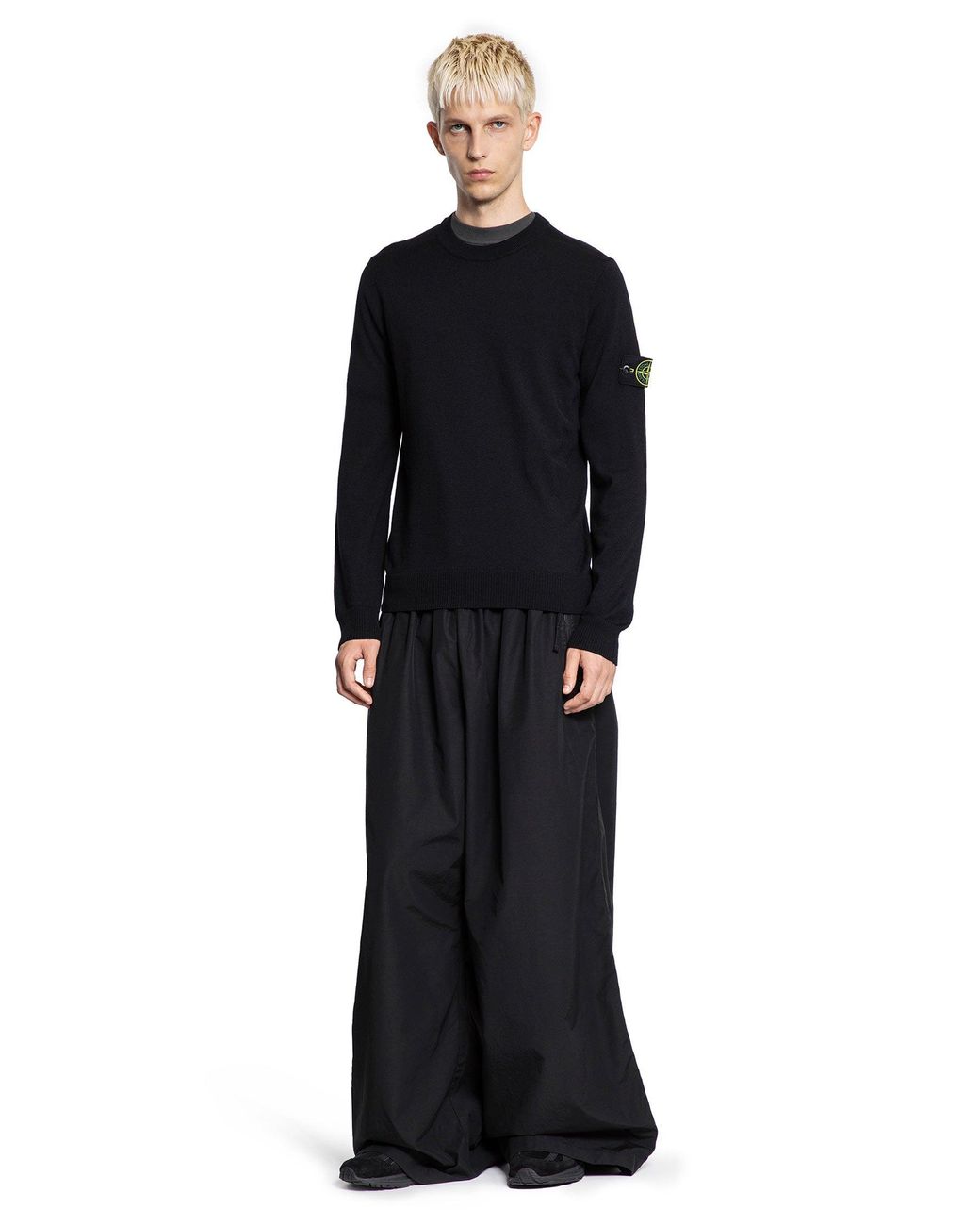 Stone Island Black 5100071 Pure Wool Sweater for men