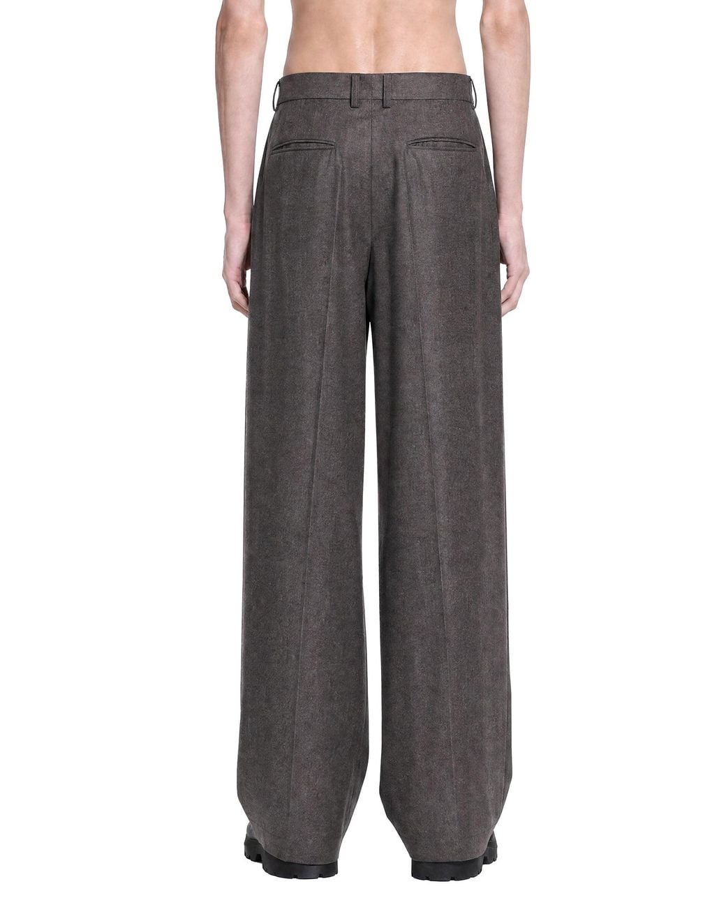 Ssstein Gray Extra Fine Wool Extra Wide Trousers for men