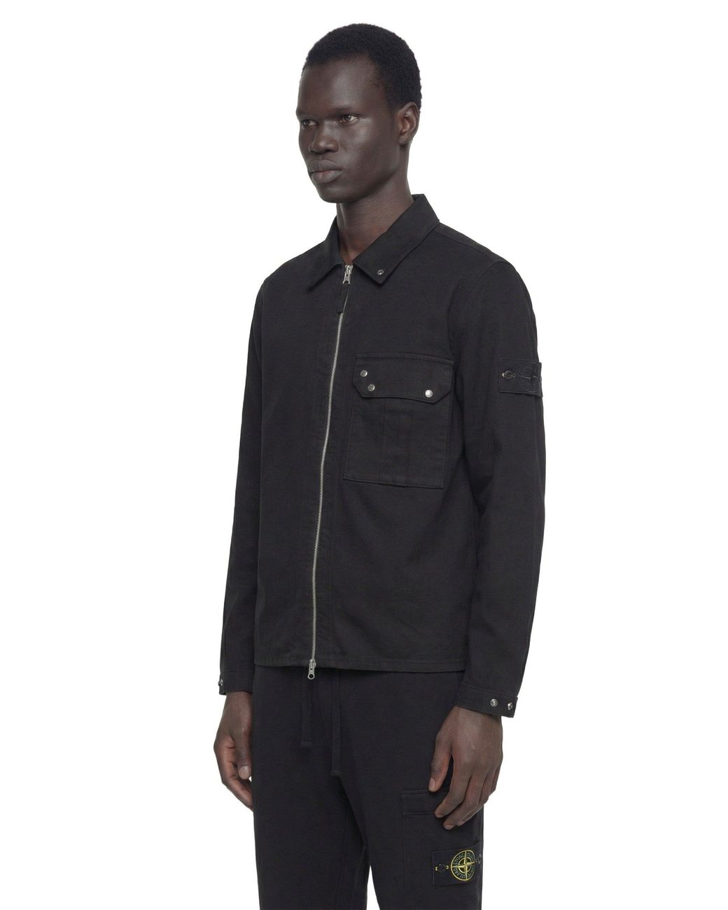 Stone Island Blue Denim Overshirt for men