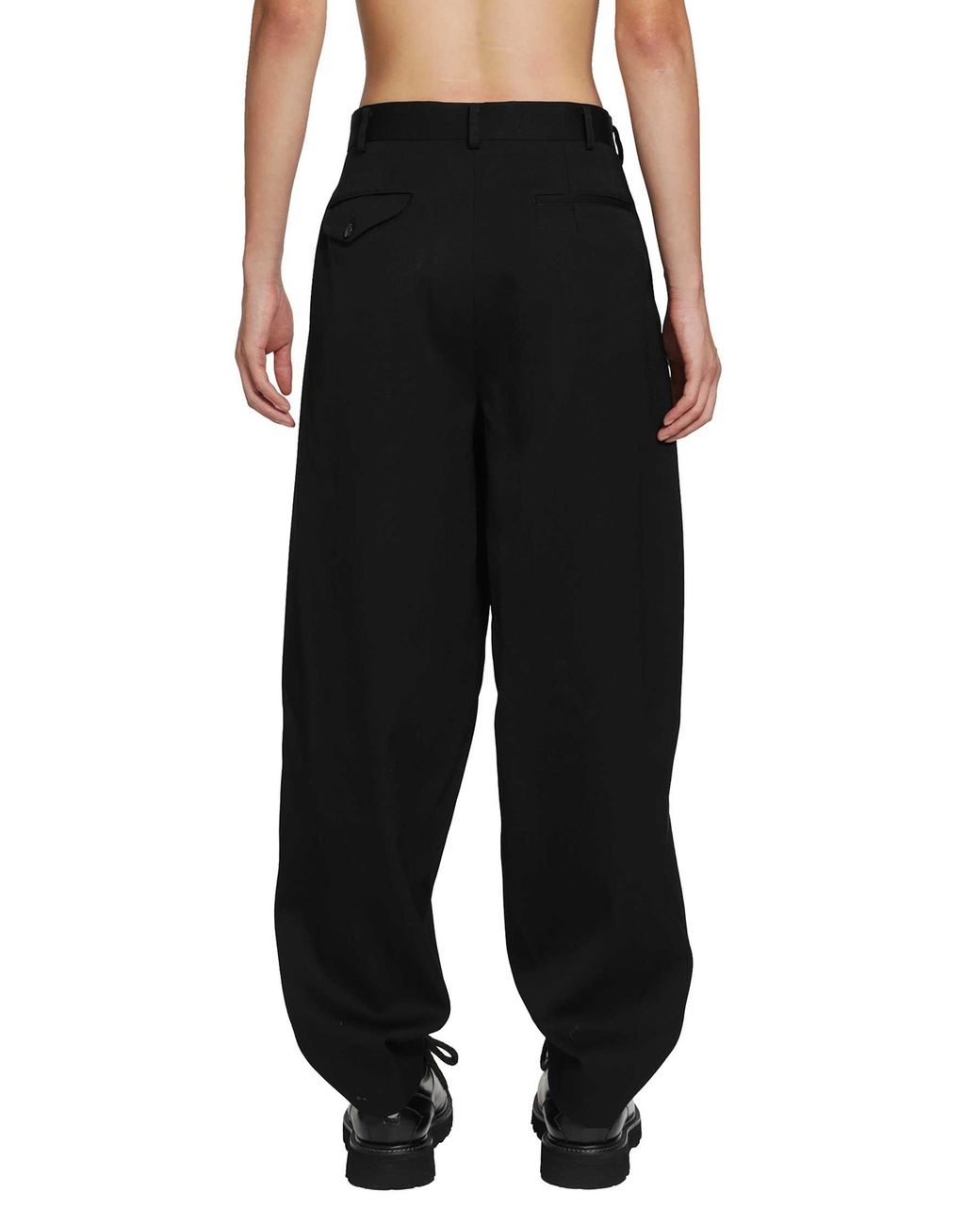Comme des Garçons Black Pleated Wool Pants for men