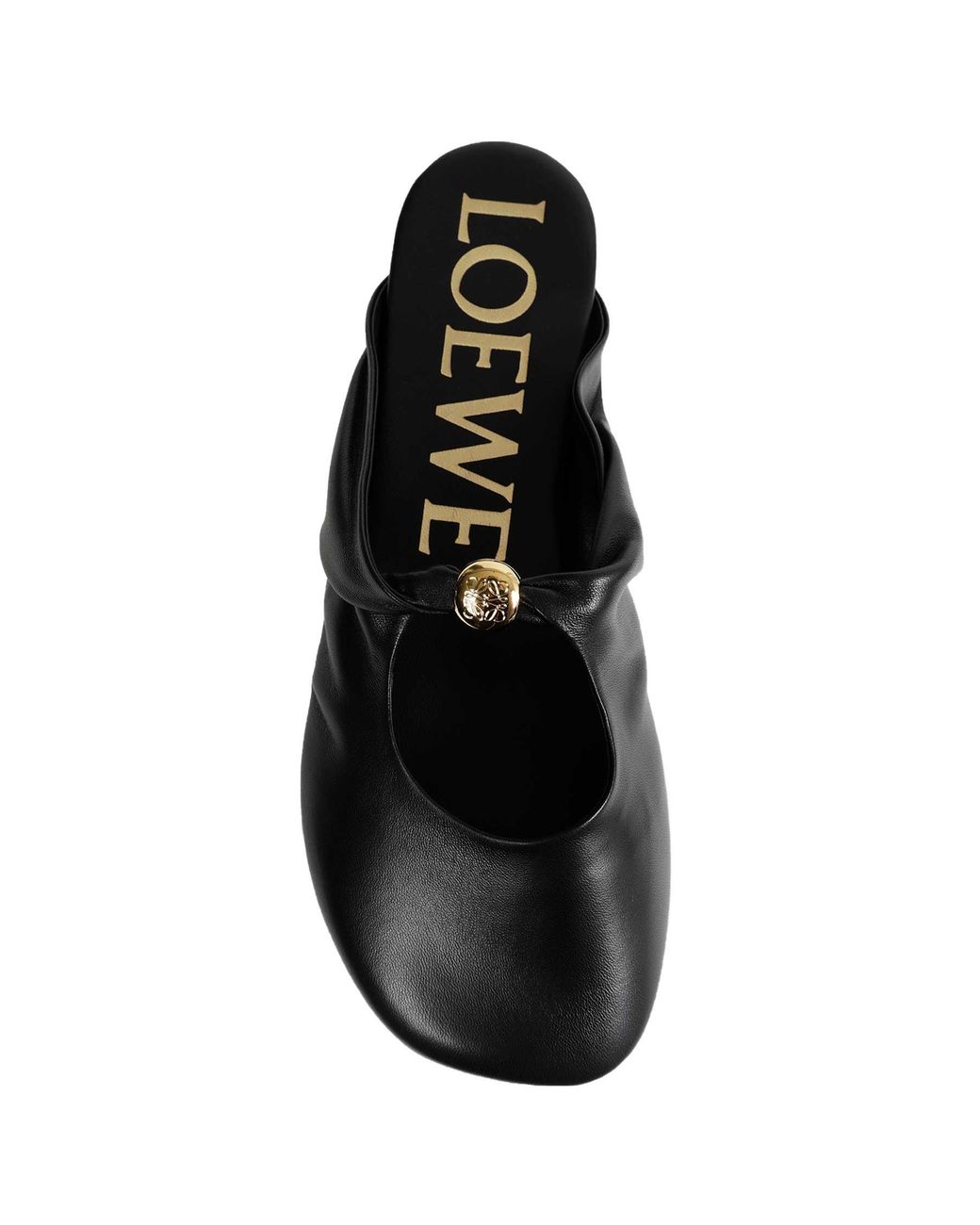 Loewe Black Leather Mules