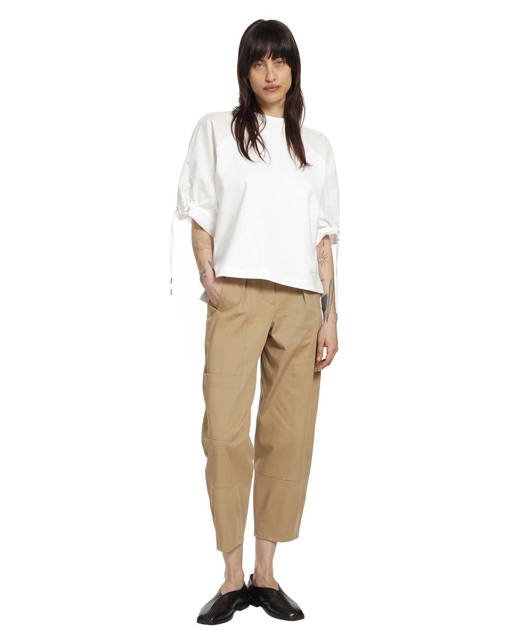 Max Mara Natural Cotton Bull Denim Cargo Trousers