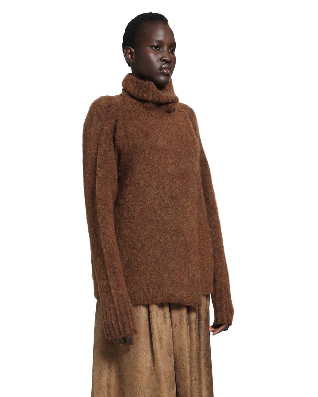 Uma Wang Brown High-Neck Top