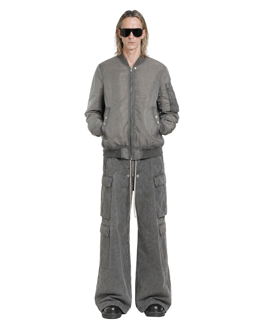 Rick Owens Gray Tower Classic Flight Bomber for men