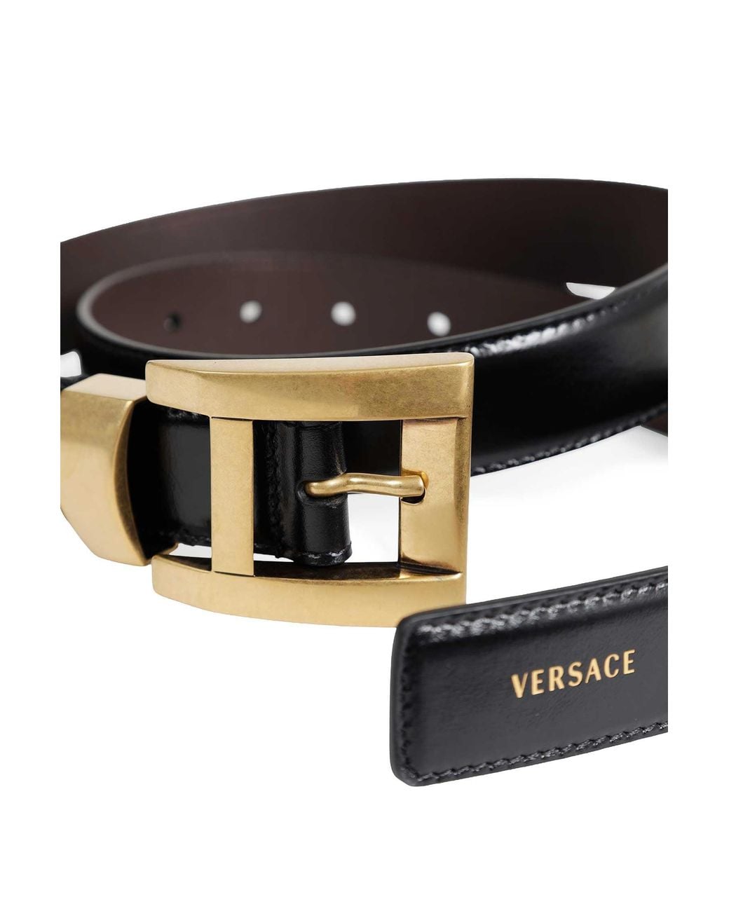 Versace Black Leather Belt