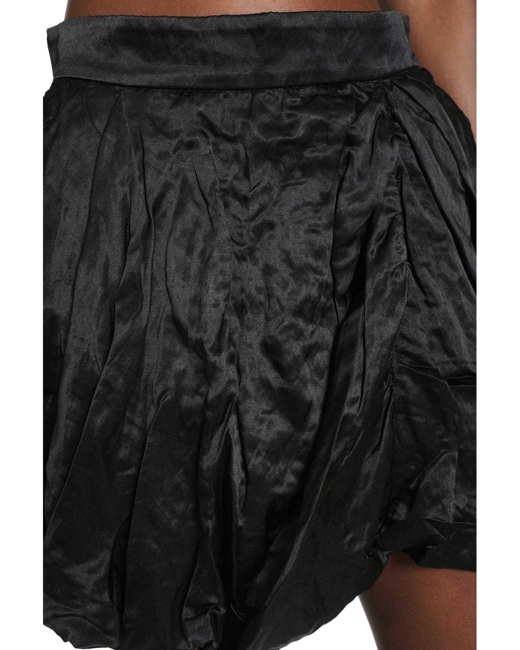 Renli Su Black Gathered Mini Skirt