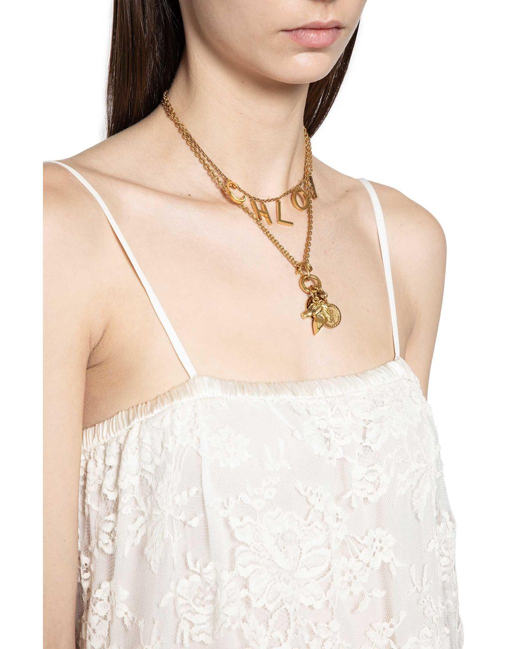 Chloé Metallic The Letters Necklace