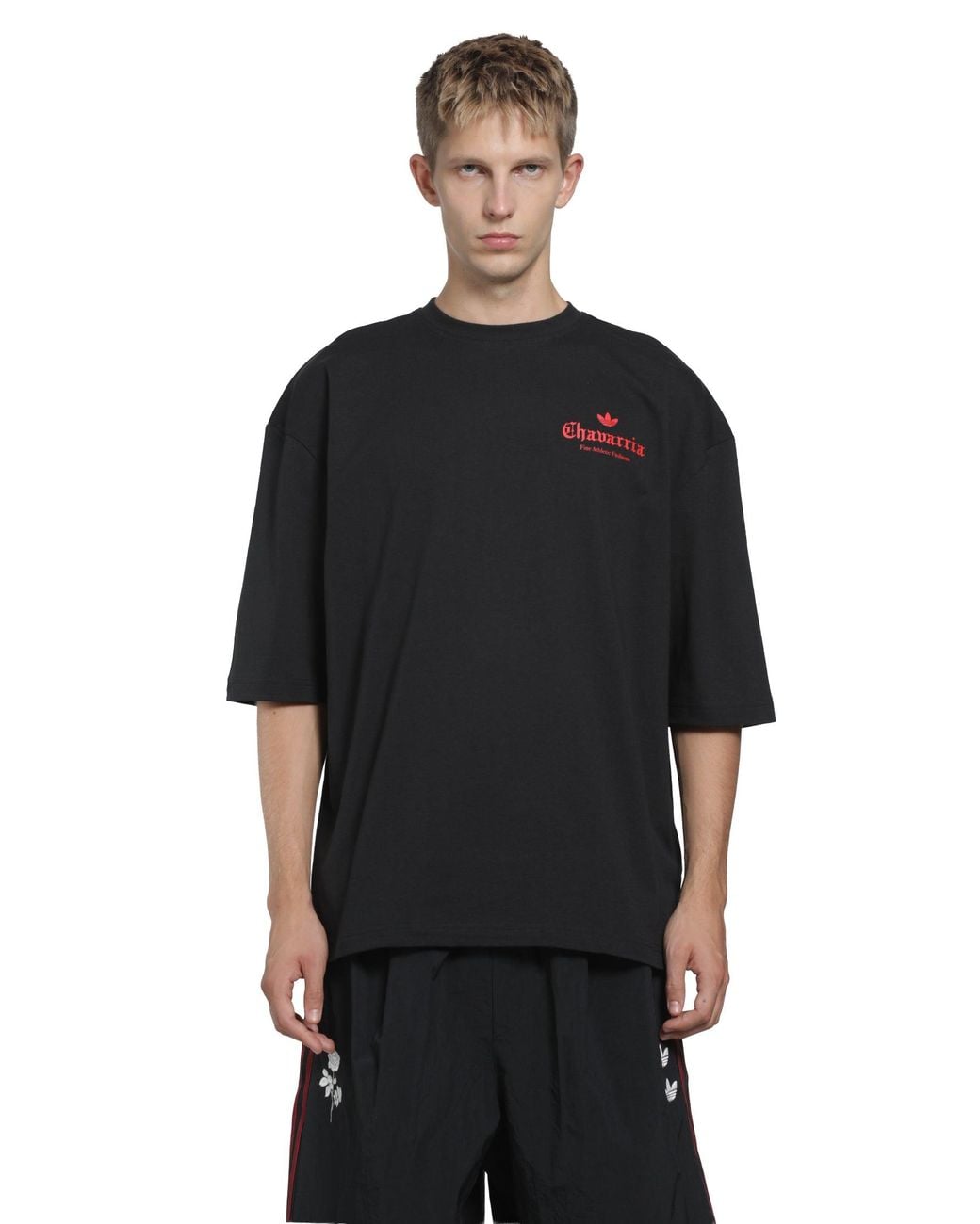 Adidas Black Originals X Willy Chavarria Dark Rose Tee for men